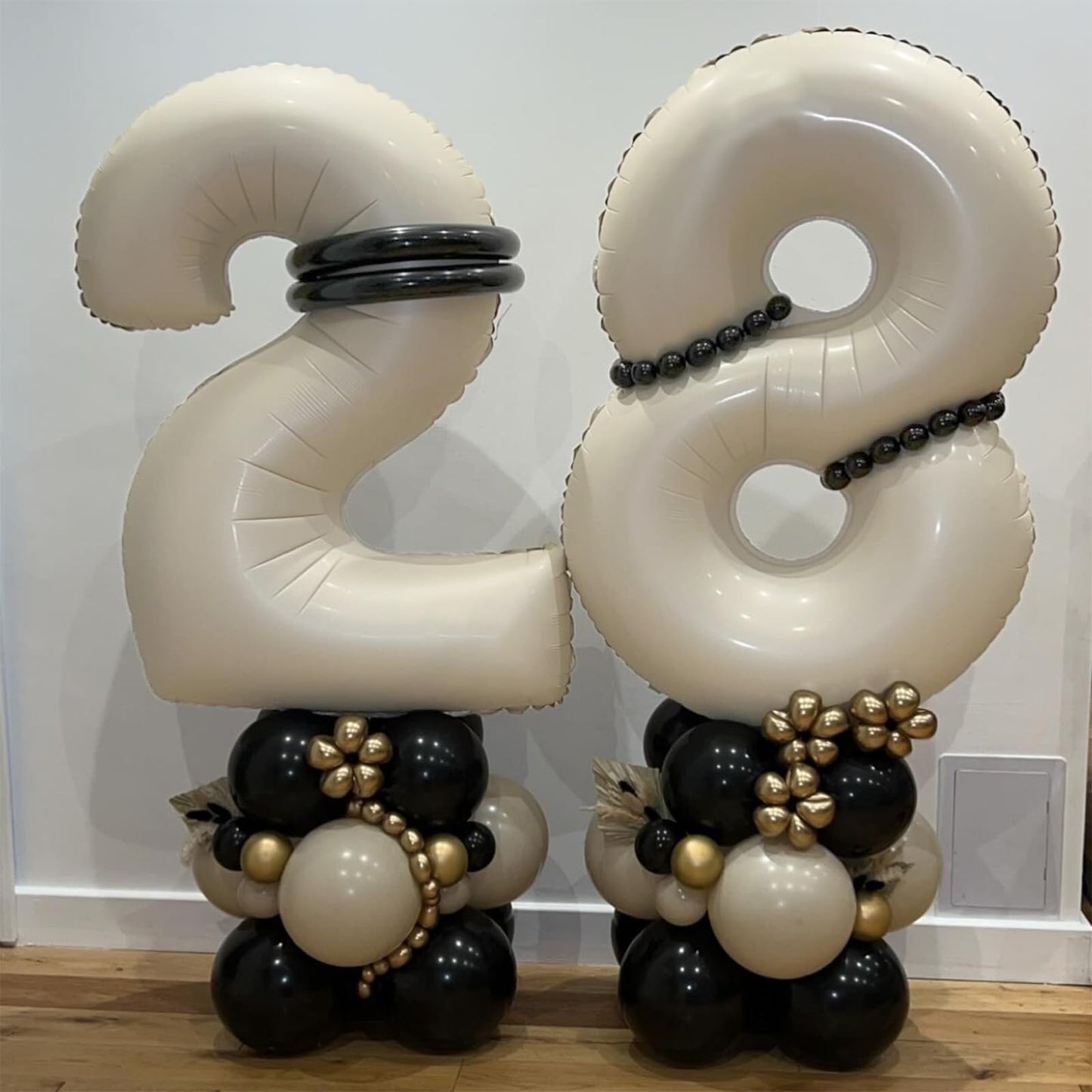 40 Inch Cream White 8 Balloon Numbers, Large Number 8 Balloon Foil Helium Number Balloons, Big 8 Mylar Birthday Balloons For Boy