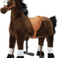 Pipleo Ride on Horse for Kids  (41.33'' Height) Horse Ride on Toy for 7 Years Old to mature-themed  Riding Horse Rider Mechanical Walking Action Plush Animal  No Battery or Electricity  Max Load 187 LBS - BRN