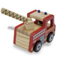 Wooden Wheels Natural Beechwood Chunky Cars and Vehicles Imagination Generation | For Children +12 Months | Red Firetruck