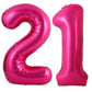 40 Inch Hot Pink 21 Number Balloons Giant Jumbo Huge 12 Or 21 Foil Mylar Helium Number Balloons Dark Pink Birthday Mylar Digital