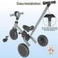 Bautia 5 in 1 Kids Tricycle for Toddlers 1-3 Baby Balance Bike Toy for 1-4 Years Old Boys Girls Gift with Push Handle & Removabl