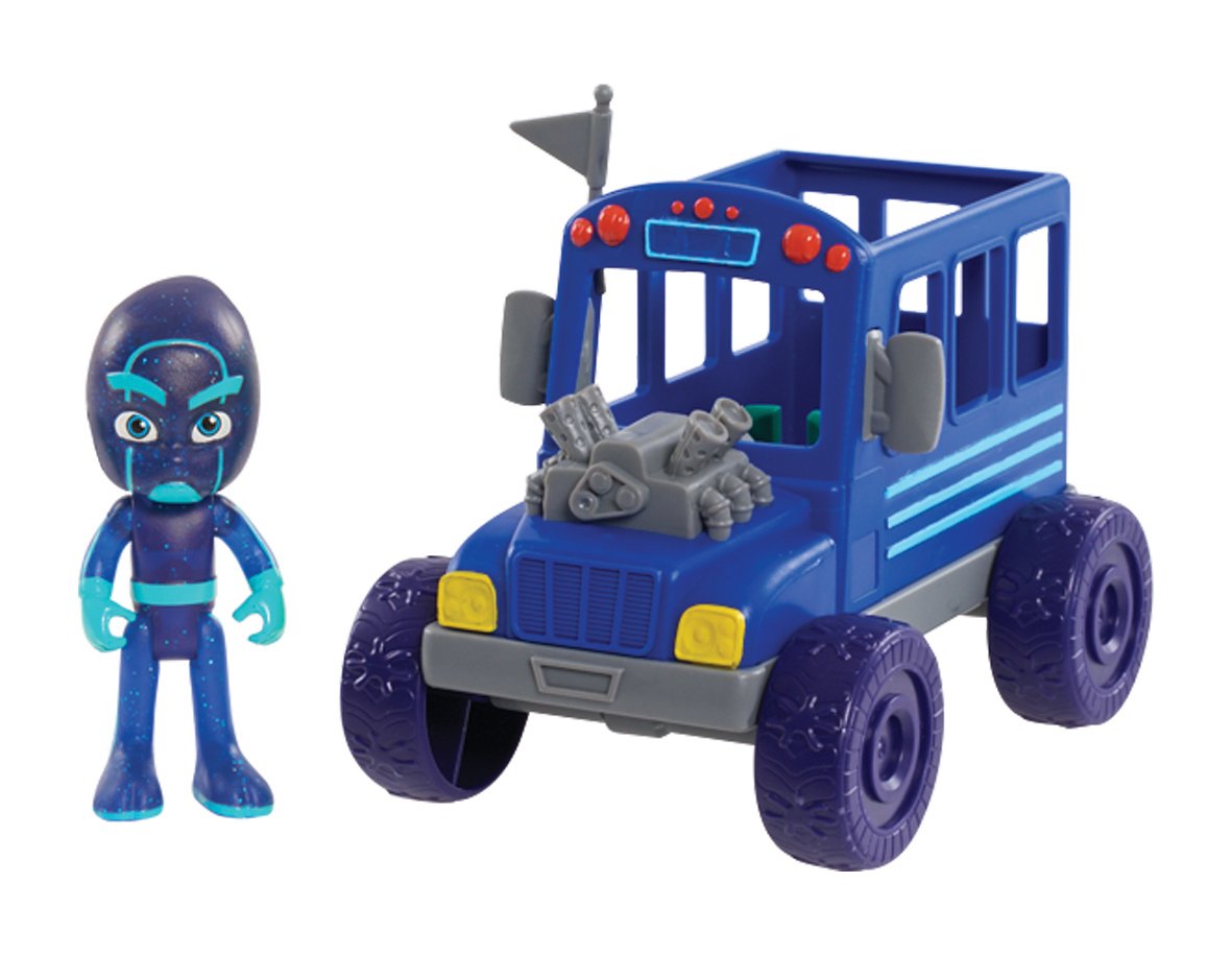PJ Masks Night Ninja Bus Vehicle with Figure - Blue, Perfect for Action Play and Collecting