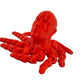 3D Printed Rocktopus, The Rock, Articulated Fidget, Octopus, Stress Relief Toy, Fidget Box, Adhd Toy, Anxiety Relief Aid (Red)