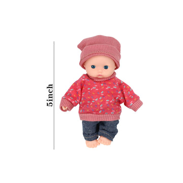 Onest 2 Sets 6 Inch Dolls Cute Baby Doll Include 2 Pieces Baby Mini Dolls, 2 Sets Handmade Doll Clothes