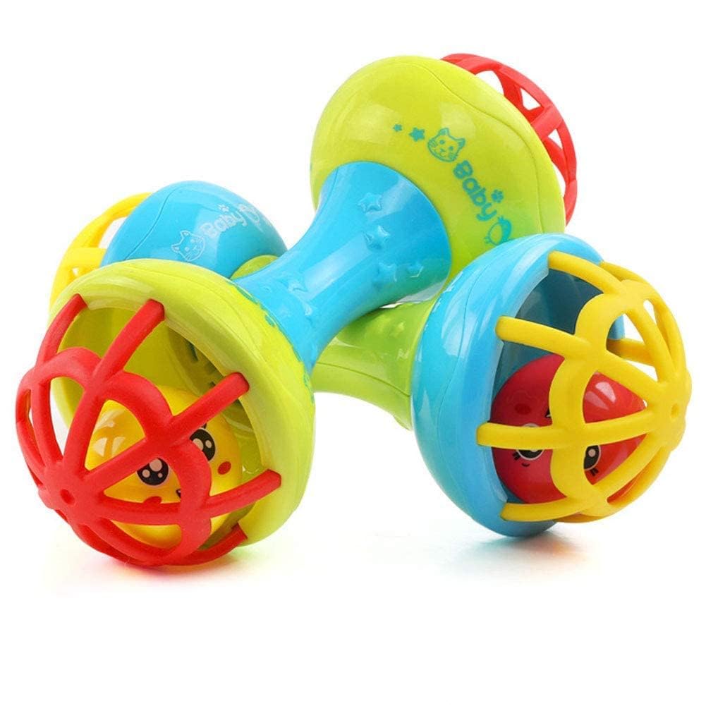 FunBlast Plastic Dumbbell Rattle Toy For Toddler, Soft Rattles Teether Toys For Babies Toy, New Born Baby Toy, Sound Toys For Ki