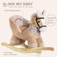 Rock My Baby Rocking Horse, Baby Animal Rocking Horse with Seat, Ride on Horse, Plush Rocking Horse with Realistic Sound, Wooden