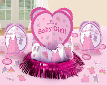Amscan Shower with Love Baby Girl Table Decorating Kit, Multi Sizes, Multi Color