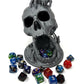 Munnygrubbers - 6.5' Skull Dice Tower - (Random 7Pcs D20 Dice Set Included) - No Paint Odorless Plastic - Tabletop Roleplaying Game - Dice Roller - Dungeons And Dragons - Dnd - D&D - (Silver)