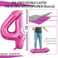 Goer Number 24 Balloons For 24Th Birthday Party Decorations,42 Inch Jumbo Foil Helium 42 Balloons For 42Nd Birthday Party Decoration (Hot Pink)