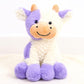 YUKOUQIAN 9-Inch Purple Cow Plush Stuffed Animal Doll Toy for Kids - Cute Sitting Cow Ideal Gift for Girls and Boys