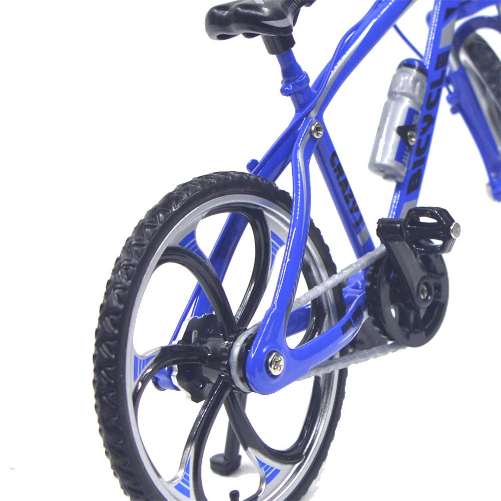 Ailejia Finger Racing Bicycle Mountain Bike Cake Topper Mini Dirt Bike Bicycle Model Cool Boy Toy (Racing Bike Blue)