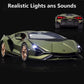 SASBSC Toy Cars Lambo Sian Metal FKP3 Model Car with Light and Sound Pull Back Car Toys for 3+ Year Old Boys (Green-1 24)