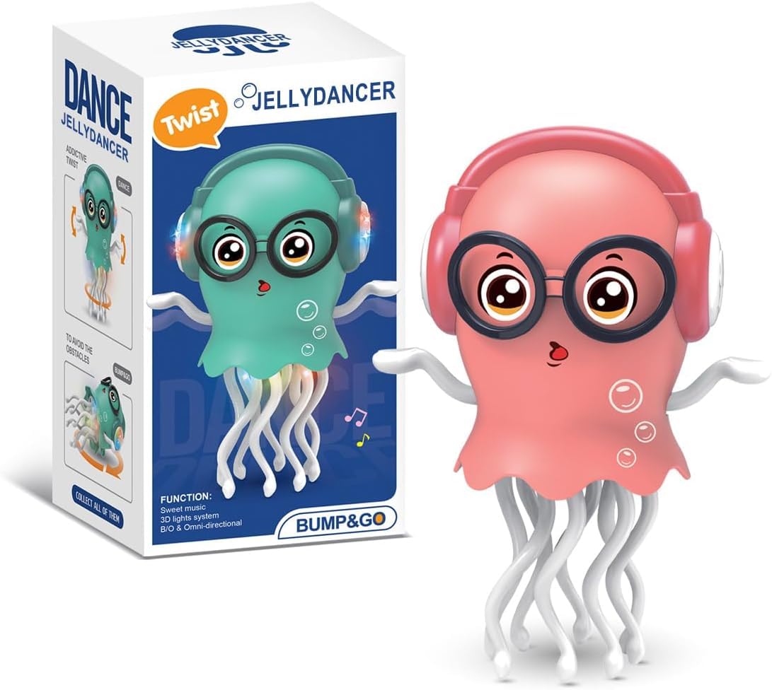 Nexbhav Dancing Jellyfish Musical Crawling Baby Toy Led Lights & Sound For Kids, Moving For Toddlers, Early Learning Sensory Toy