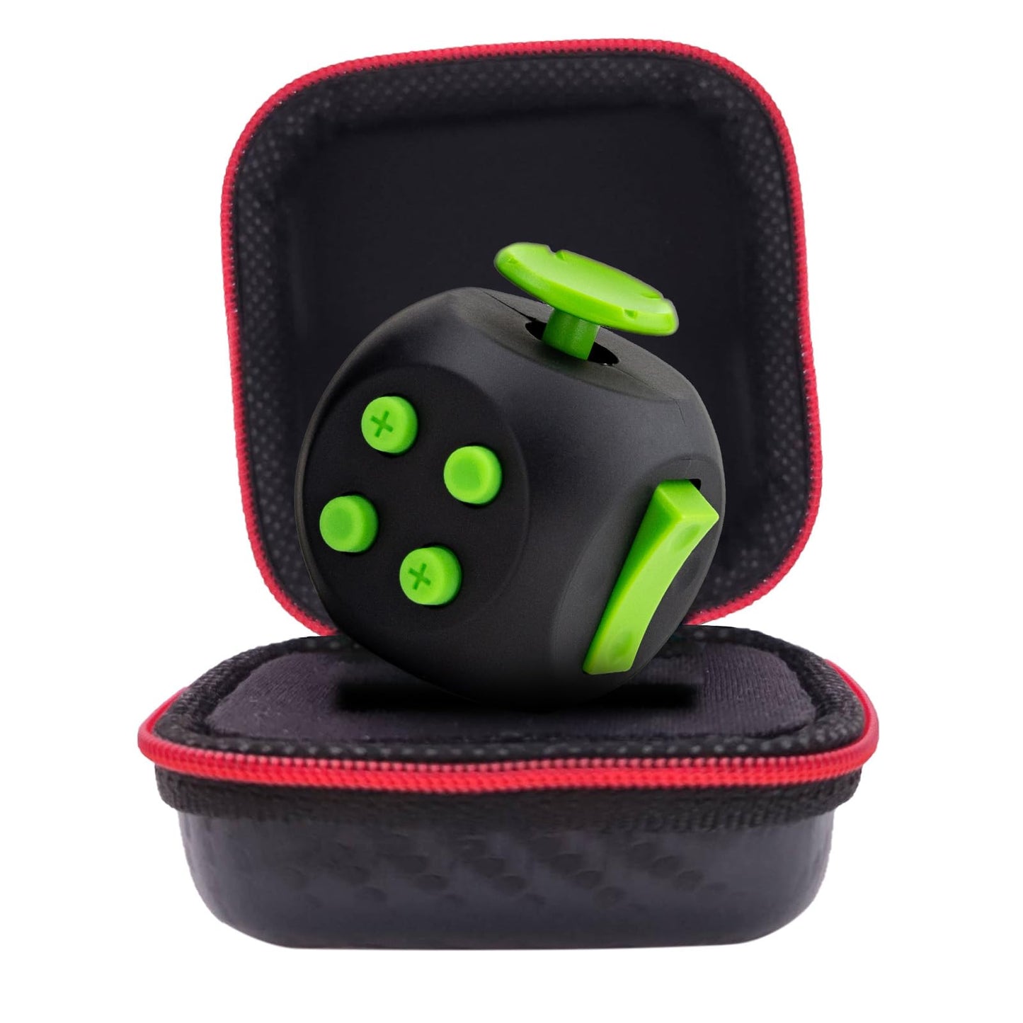 PILPOC theFube Fidget Cube - 6 Sided Toy for Adults and Kids - Stress Relief & Focus - Audible/Silent With Carry Case (Midnight-