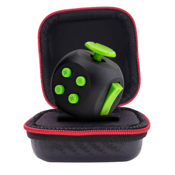 PILPOC theFube Fidget Cube - 6 Sided Toy for Adults and Kids - Stress Relief & Focus - Audible/Silent With Carry Case (Midnight-