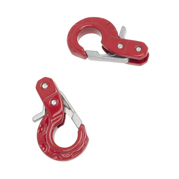 LAFEINA RC Crawler Winch Hooks, Metal Trailer Tow Hook for 1/10 RC Car SCX10 Tamiya CC01 D90 D110 TF2 TRX4 Accessories (Red)