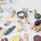 Nunukids Wooden Play Food Sets For Kids Kitchen 42 Pc Wooden Toys With Storage Basket Wood Pretend Food Play Kitchen Accessories