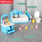 Takihon Dollhouse Furniture Set,Dollhouse Bathroom/Kitchen/Fridge/Washing Machine Laundry Set For Kids,Doll House Miniature Acce