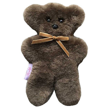 Funlife 100% Australian Soft Cuddly Sheepskin Flat Teddy Bear For Baby Birthday Gift,Gray