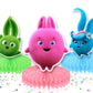 PC Adorable Cartoon Sunny Bunnies 5-Piece Honeycomb Centerpiece Set - Cheerful Cardstock Decorations for Celebrations