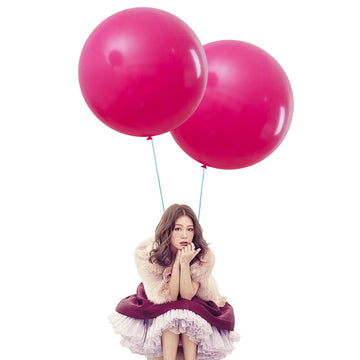 24 Inch Big Round Balloons 7Pcs Thick Giant Balloons For Photo Shoot Wedding Baby Shower Birthday Party Decorations(Hot Pink)