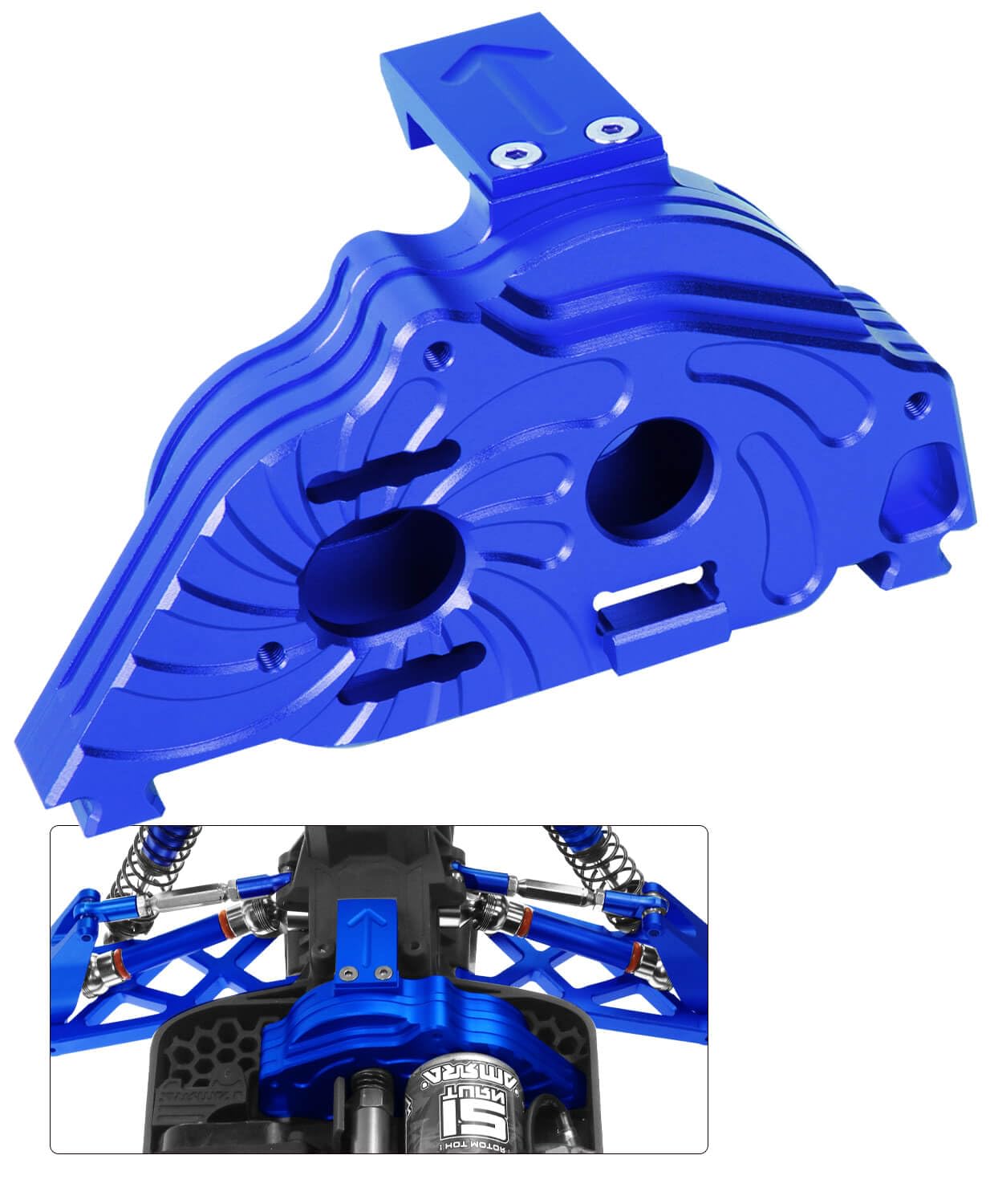 ARRCat Alloy Motor Mount Gear Cover Upgrades for 1/10 Vorteks/Senton/Granite 3s Blx&Mega 550, 1/8 Typhon 3s /Infraction 3s Blx M