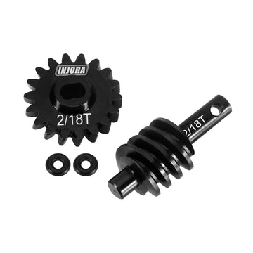 INJORA 18T Underdrive Worm Differential Axle Steel Gears for Axial SCX24 AX24 C10 JLU Gladiator Bronco Deadbolt 1/24 RC Crawler 