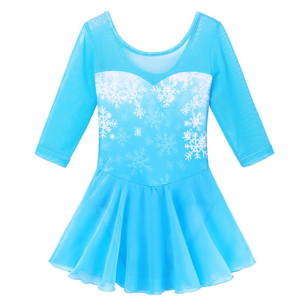 BAOHULU Toddlers Dancing Cosplay Tutu Ballet Leotard for Girls B211_SnowflakeBlue_L