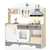 Ktaxon Wooden Play Kitchen For Kids, Pretend Kitchen Playset With Toy Range Hood, Storage Space & Cooking Set Accessories For 3+