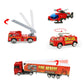 Coolplay Fire Truck Toy Set for Kids, Toy Vehicles Carrier Truck with Die-cast Cars, Rescue Firetruck for Boys 3-6 Years Old