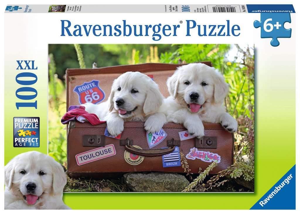 Ravensburger Puzzles Travelling Pups, Multi Color (100 Pieces)