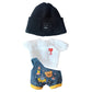 Niannyyhouse 7.8In/20Cm Plush Doll Stuffed Figures Toys Clothes Hat Floret Sweater Dress Up (Black)