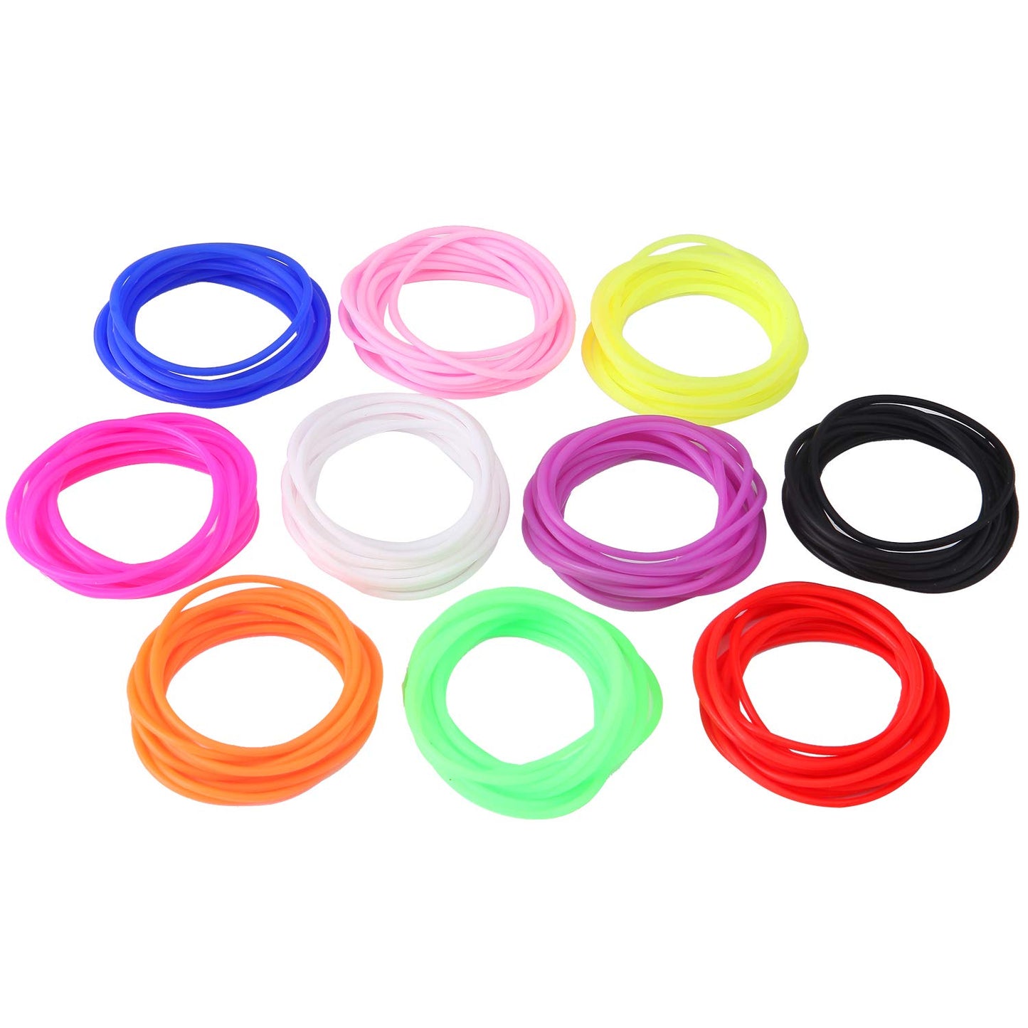 Senkary 120 Pieces Colorful Silicone Jelly Bracelets Nonluminous Stretchy 80s Bracelets Bands for Party Favors, Adults, Women, G