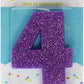 #4 Glitter Birthday Candle | Purple | Party Supply
