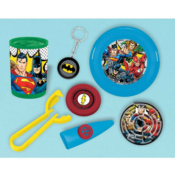 Amscan Justice League Heroes Unite Mega Mix Value Pack Favors - 11.5' X 9' (48 Pcs) | Multicolor Plastic Party Favors For Kids Parties
