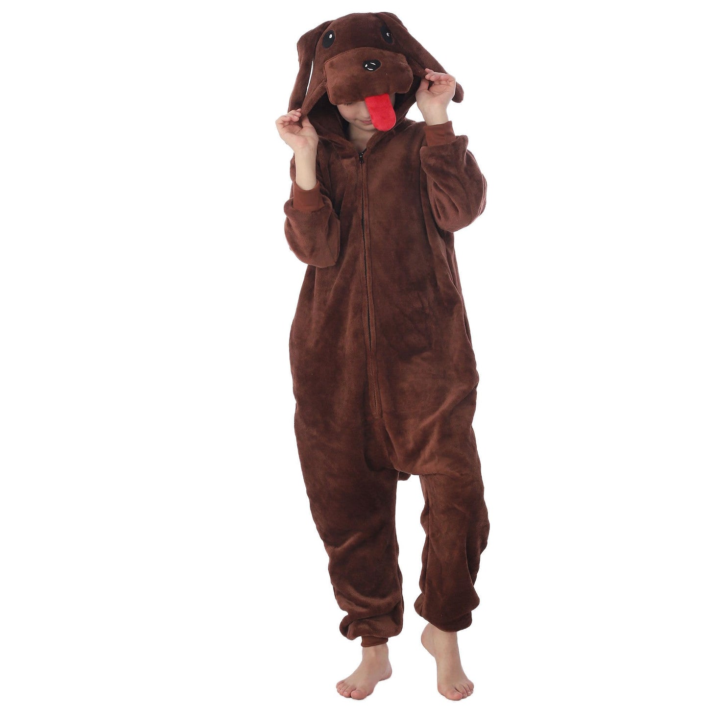 WAFUNNE Animal Onesie Costume for Kids Child Boys Girls Womens Mens Cosplay Halloween Costumes Easter Onesies Tedy Dog XL(17-18years)