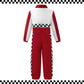 Kosgraiy Race Car Driver Costume Kid,Boy And Girl Racer Jumpsuit With Peaked Cap,Toddler Racing Costume Halloween,Red,L/140
