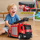 Lehoo Castle Fire Truck Toy with Rotating Ladder, Lights & Sounds, 3.84"x6"x10.8", Plastic, Perfect Gift for Boys Ages 2-5