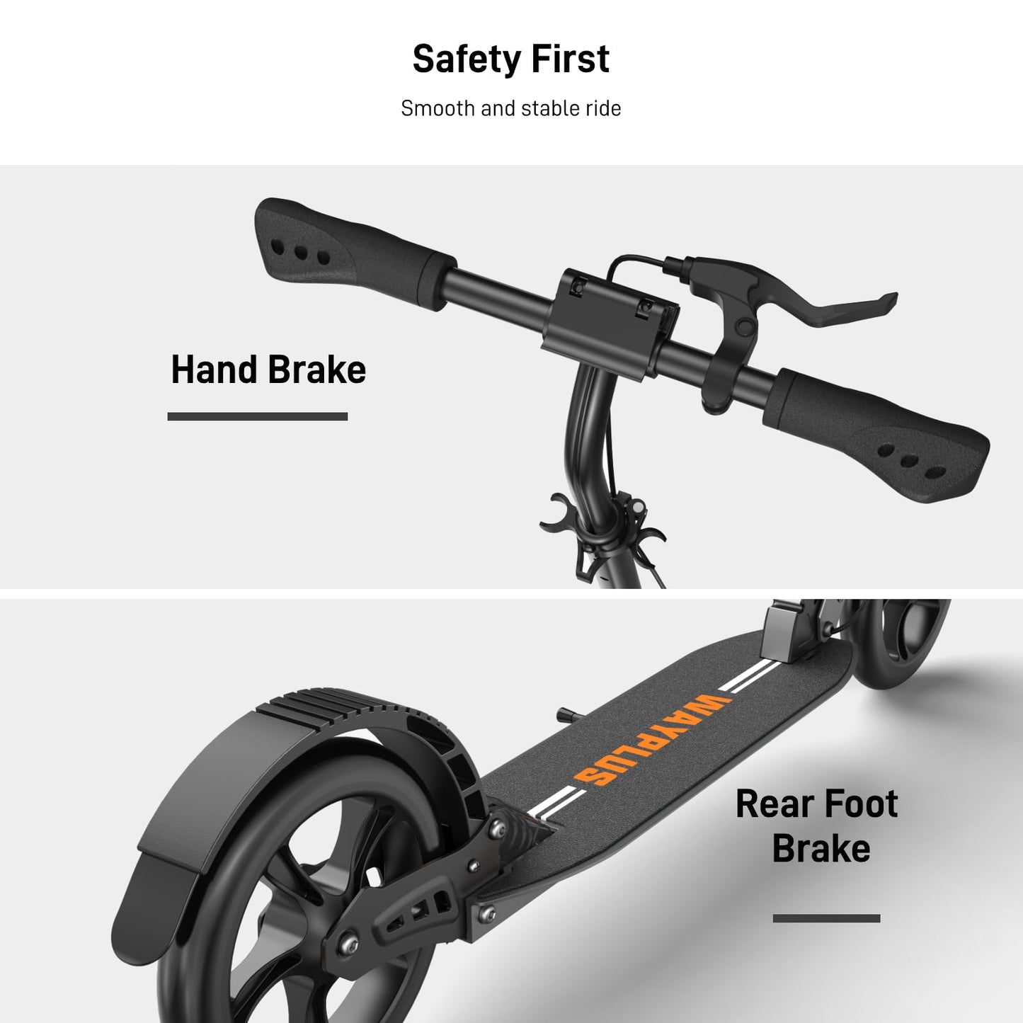 Wayplus Kick Scooter For Teens & Adults. Max Load 240 Lbs. Foldable, Lightweight, 9   Big Wheels, 4 Adjustable Level. Bearing Ab