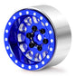 Morlordy 4Pcs 1.0 Plus Beadlock Wheel Rims For 1/24 Rc Crawlers Axial Scx24 Gladiator Deadbolt Bronco C10 Jlu Upgrade Parts (Blu
