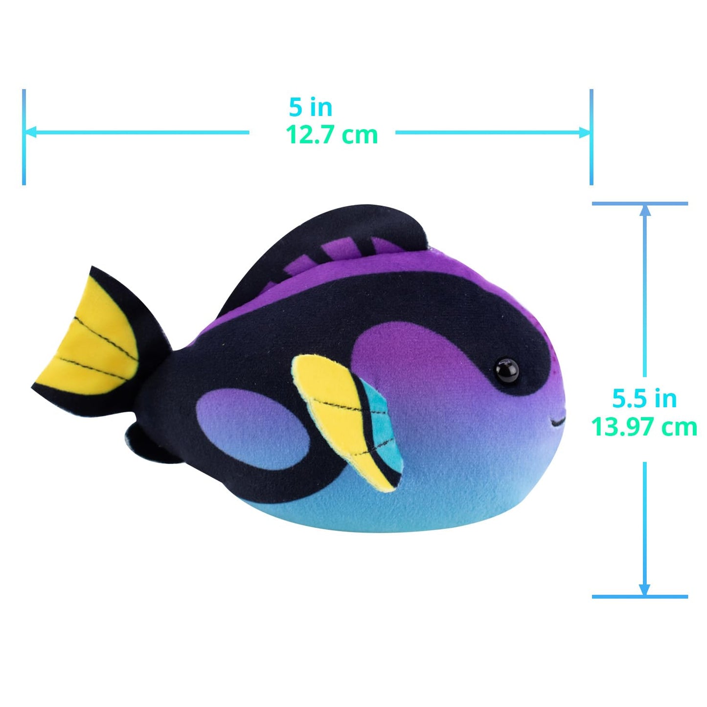 Zhuzhu (Mandarin + Blue Tang Fish 2-Pack C | Stuffed Animals With Motor Inside | Robotic Fish Toys Suitable For Ocean Party Favo