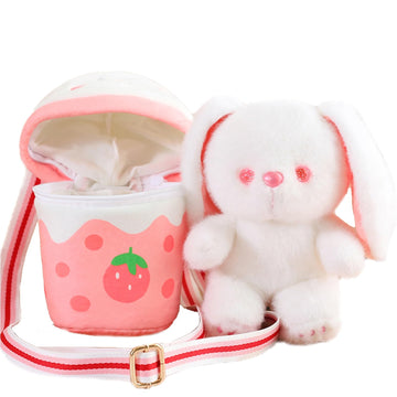 Xerun Cute Rabbit Stuffed Animals?Premium Plush Puppy Stuffed Animal With Backpack 10 Inch Stuffed Rabbit And Bag Gift For Kids(