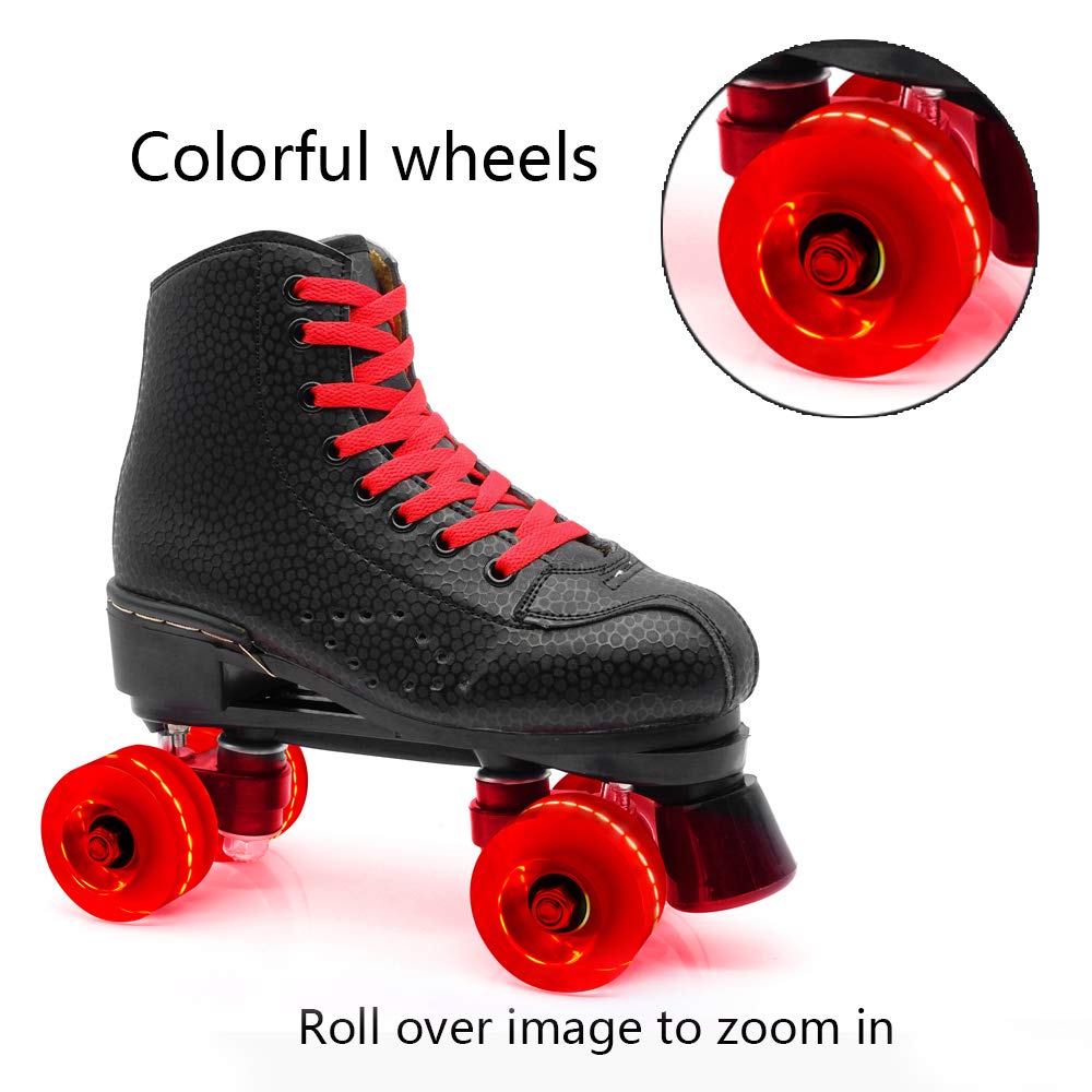 Nezylaf 8 Pack 78A Light up Roller Skate Wheels 32  5836  65mm  Luminous Skate Wheels with Bearings Installed for Indoor or Outdoor Double Row Skating and Skateboard Accessories