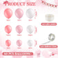 Gejoy 60 Pack Pink Bow Balloon Garland Kit - 12", 10", 5" Balloons with 27.5" Satin Bow for Wedding, Baby Shower, Bachelorette Decor