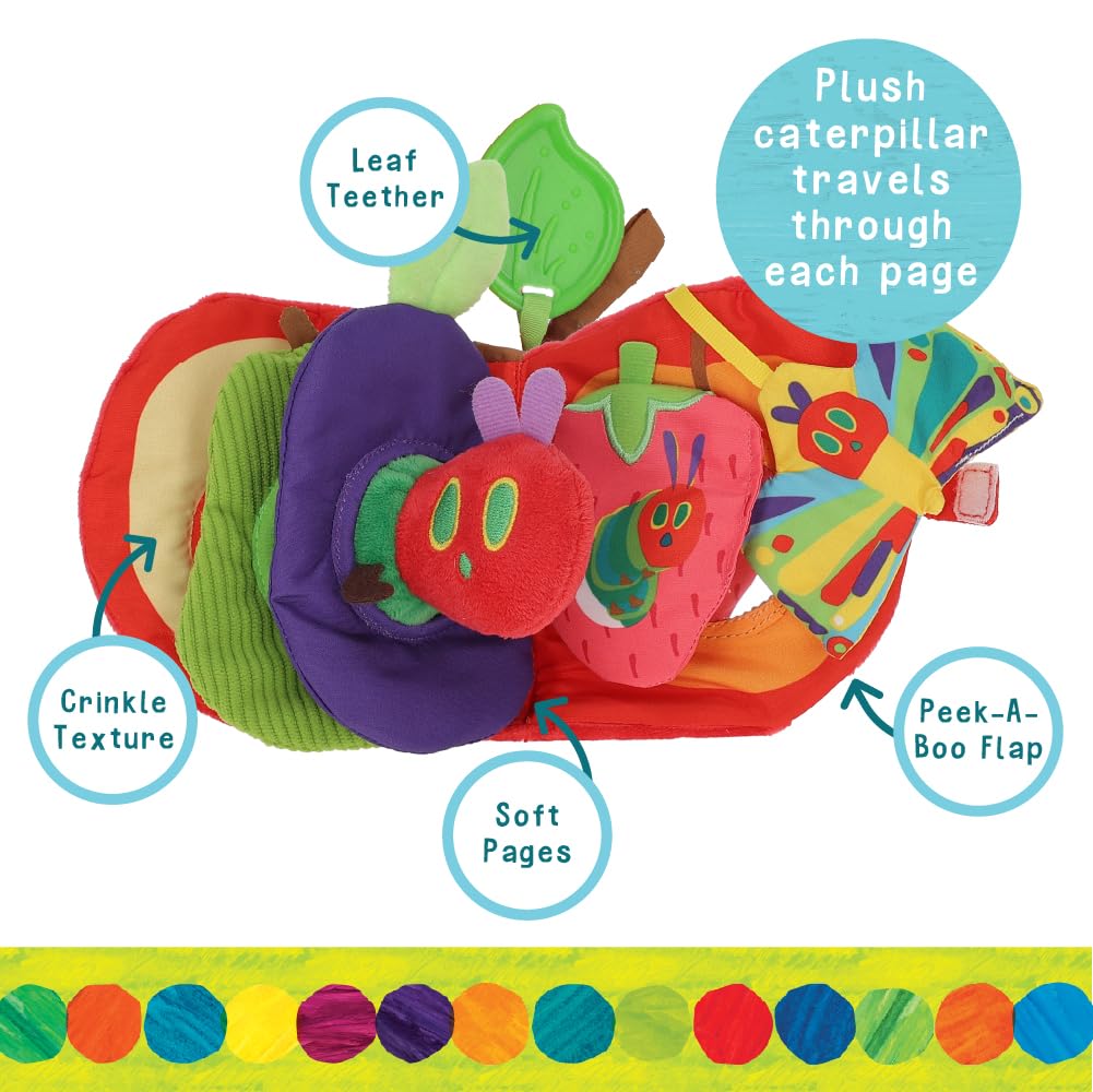 KIDS PREFERRED Very Hungry Caterpillar Activity Apple Plush, Crinkle Texture, Teether, Multicolor, Model 55787