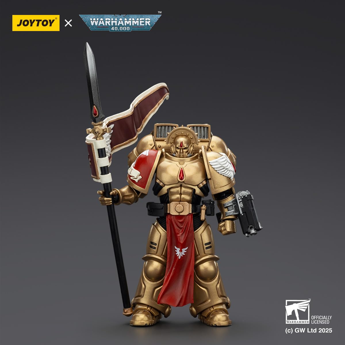 Beerise Joytoy 1/18 Action Figures - Warhammer 40,000 Blood Angels Sanguinary Guard 3 With Angelus Boltgun And Encarmine Spear -