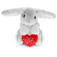 Dollibu I Love You Valentine Plush Grey Rabbit - Cute Stuffed Animal With Red Heart And Name Personalization Gift For Valentines