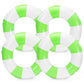 Whaline 4 Pcs White Green Inflatable Swimming Float Toys Swim Rings Striped Prints Pool Loungers Tube for Summer Swimming Beach 