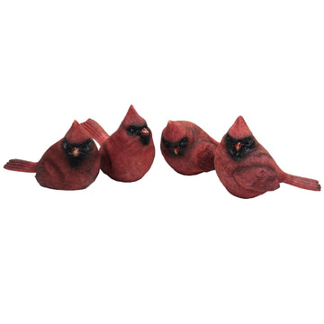Set Of 4 Small Resin Cardinal Figurines #U2813