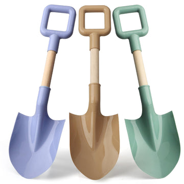 16'' Wood Beach Sand Shovel Toys for Kids Adults, Heavy Duty Beach Toys Shovels for Sandbox Table, Sand Toy Shovel for Shoveling